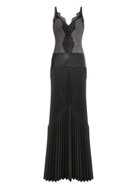 Robe longue plissée en tulle et dentelle - Dark Grey