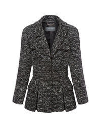 Veste en tweed boutonné avec fentes - Dark Grey