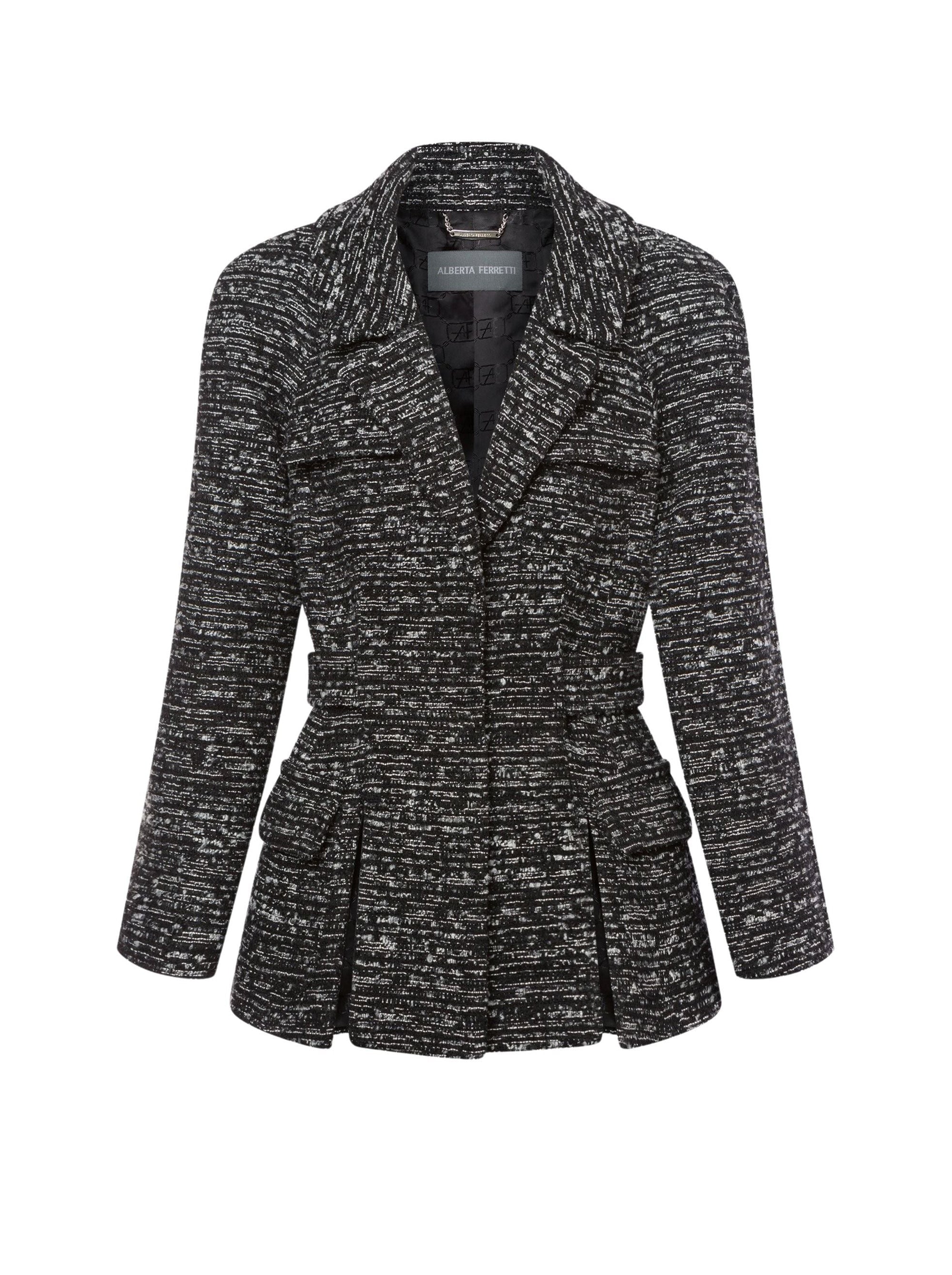 Veste en tweed boutonné avec fentes - Dark Grey