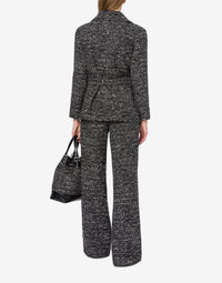 Veste en tweed boutonné avec fentes - Dark Grey