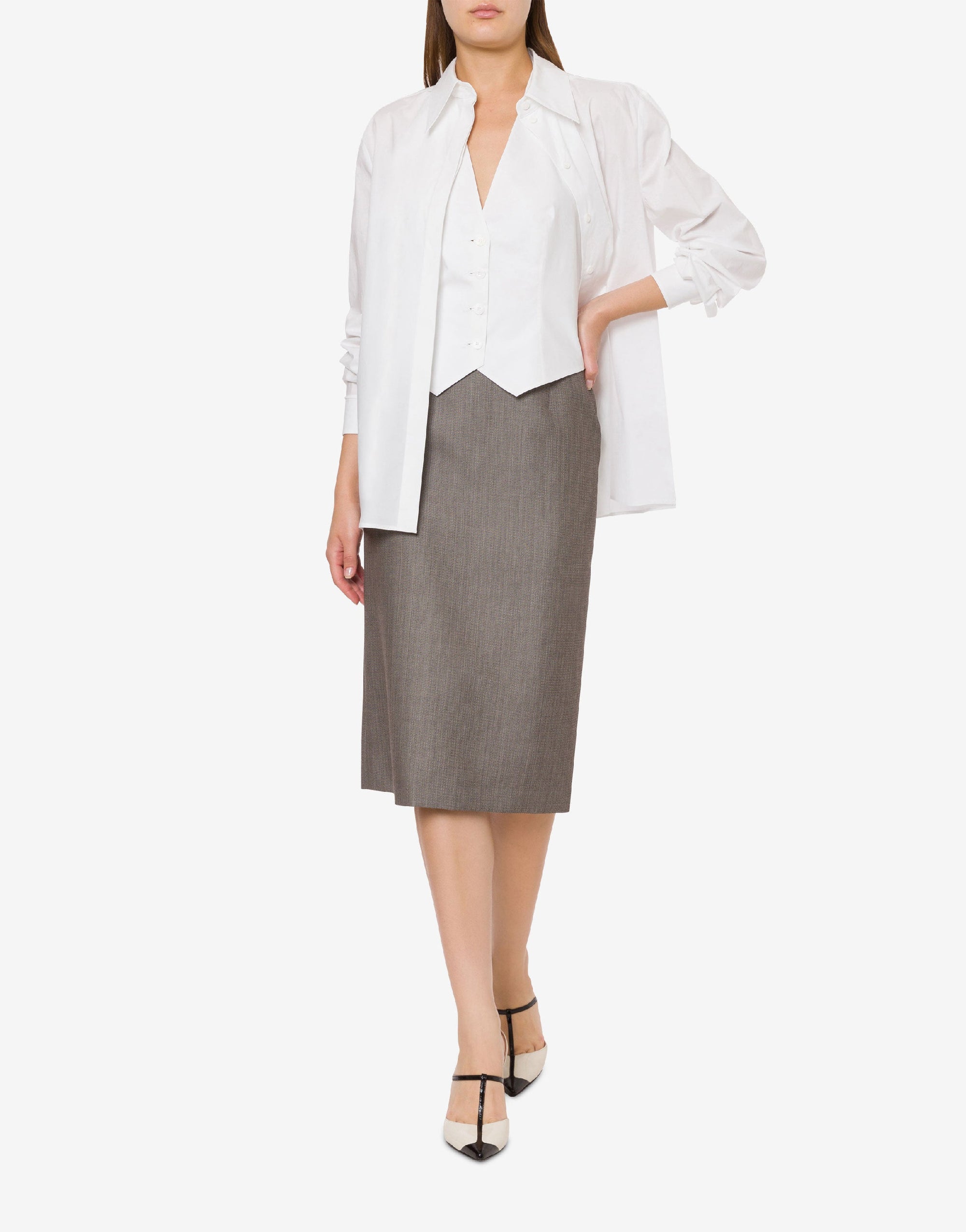 Wool midi skirt - Dark Grey