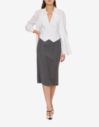 Jupe midi en laine - Grey