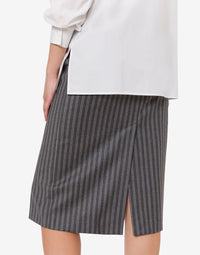 Jupe midi en laine - Grey