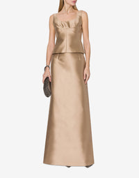 Jupe longue taille haute - Beige
