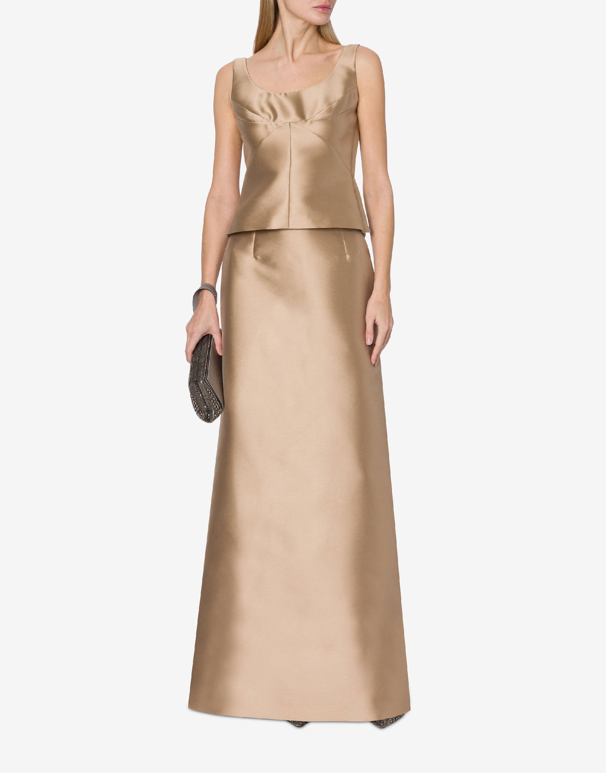 Jupe longue taille haute - Beige