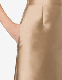 Jupe longue taille haute - Beige