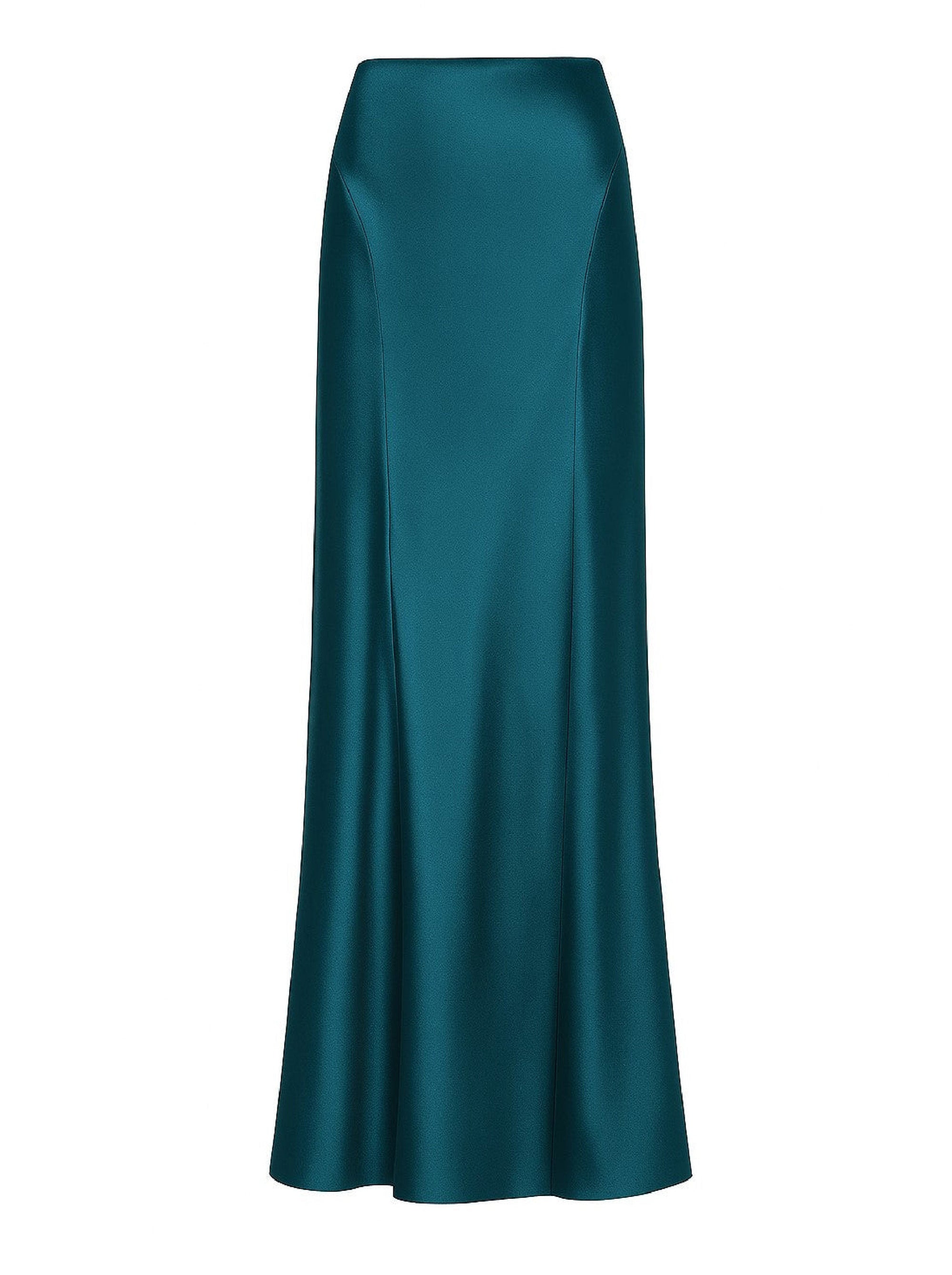 Silk blend midi skirt - Grey