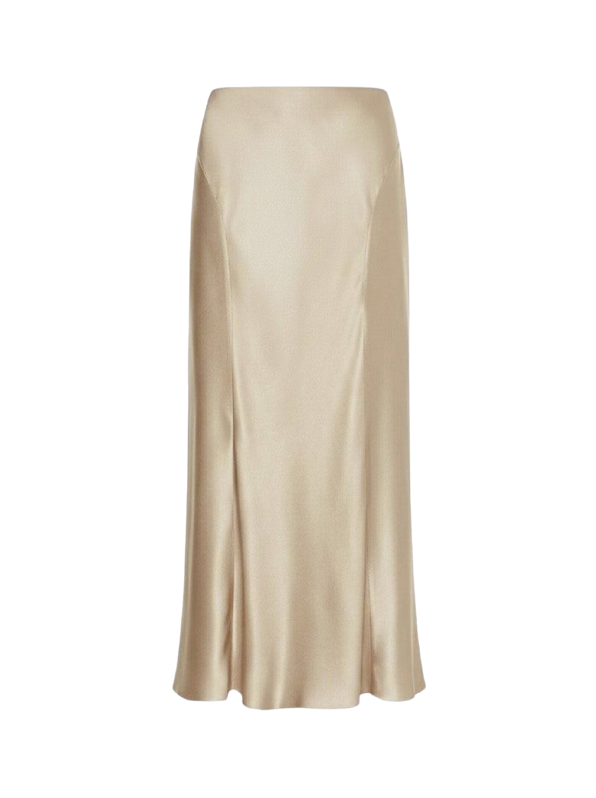 Silk blend midi skirt - Beige