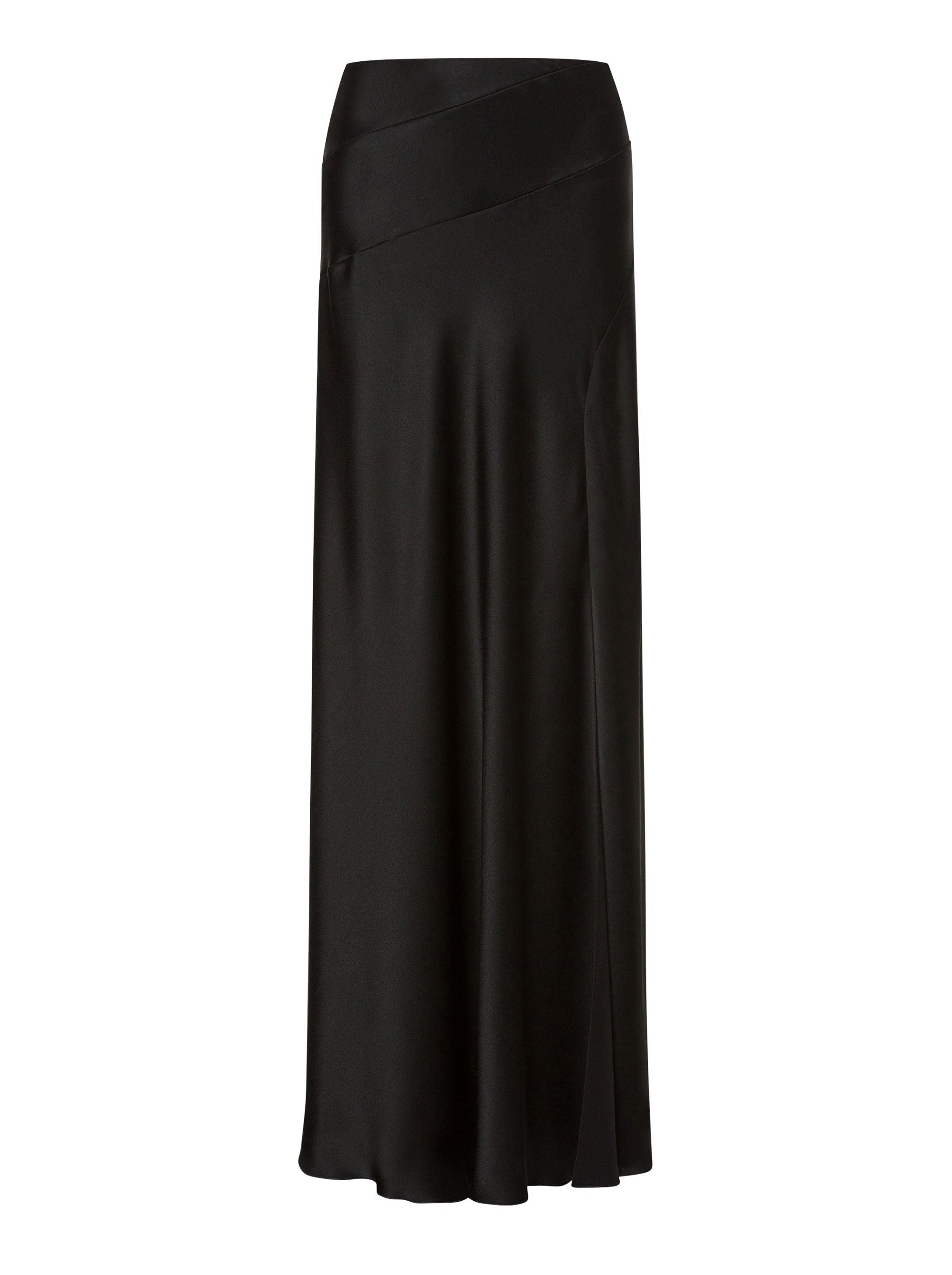Silk blend maxi skirt - Black