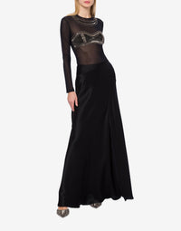Silk blend maxi skirt - Black