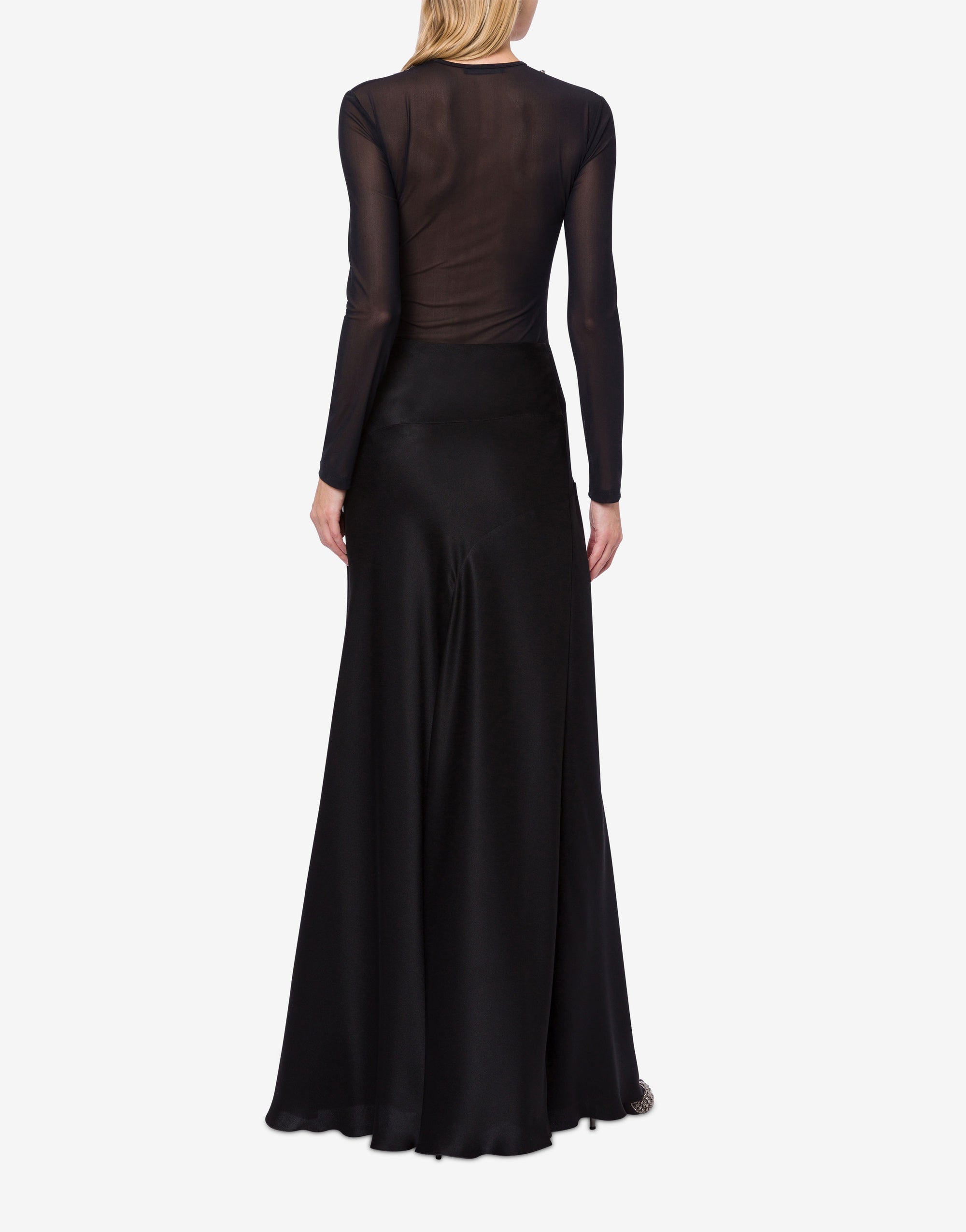 Silk blend maxi skirt - Black