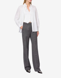 Chemise en popeline avec gilet - White