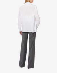 Chemise en popeline avec gilet - White