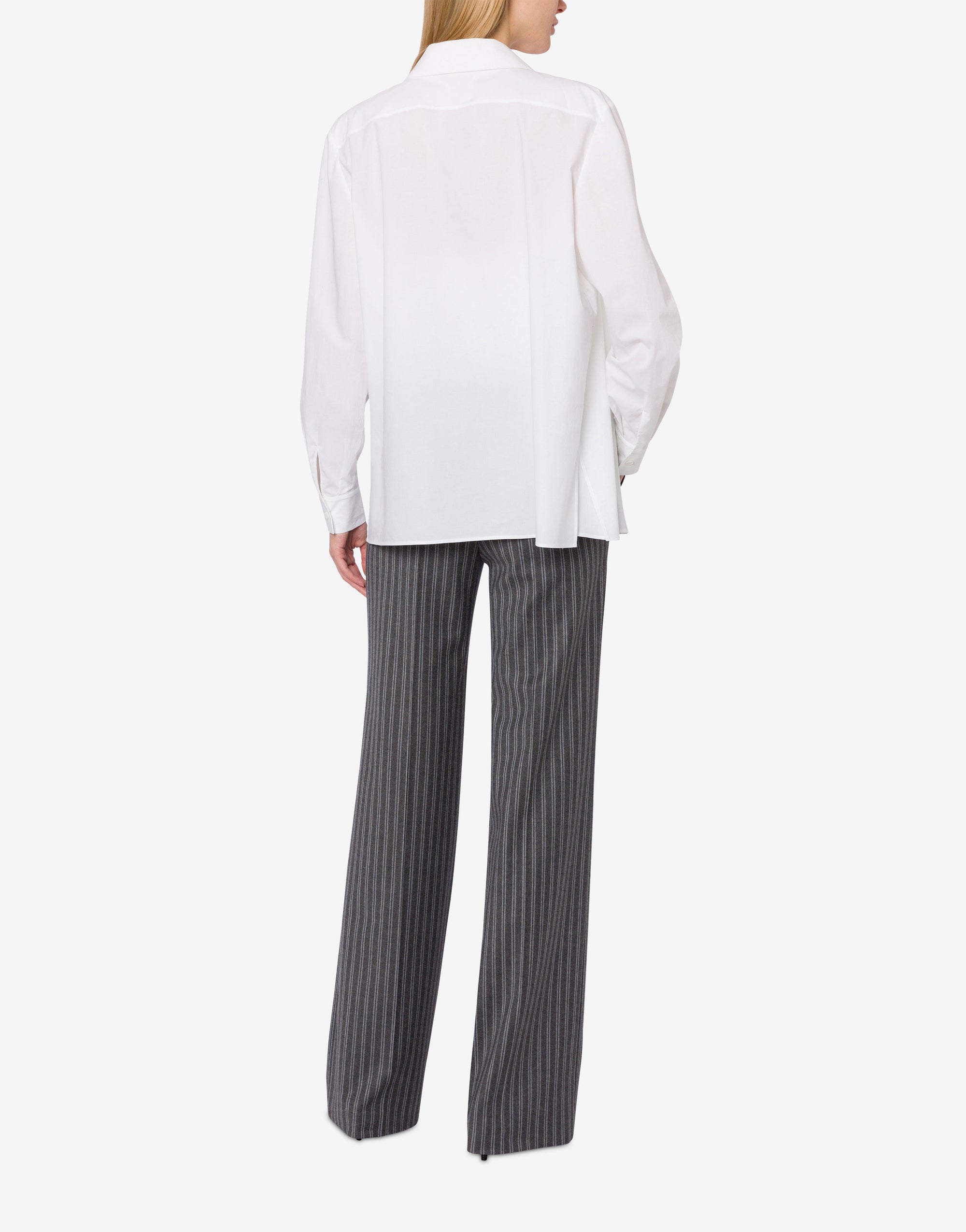 Chemise en popeline avec gilet - White