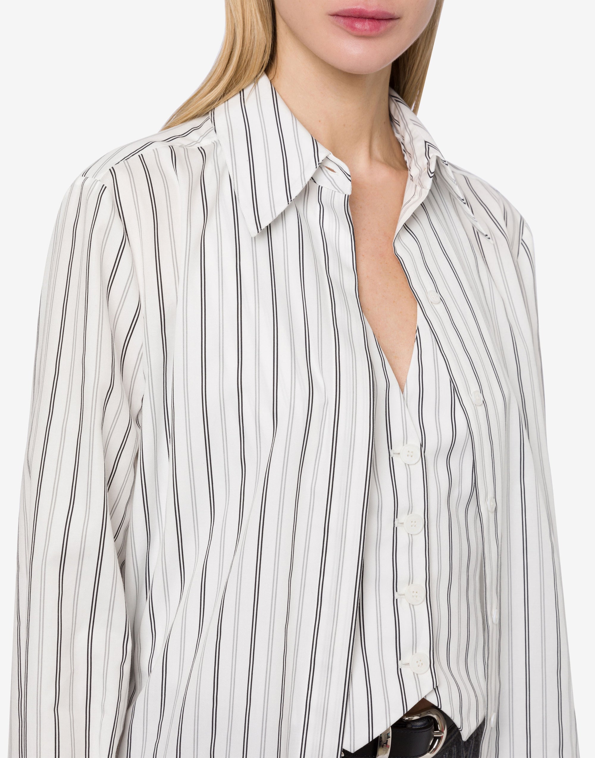 Chemise en foret rayé avec gilet - Fantasy & White