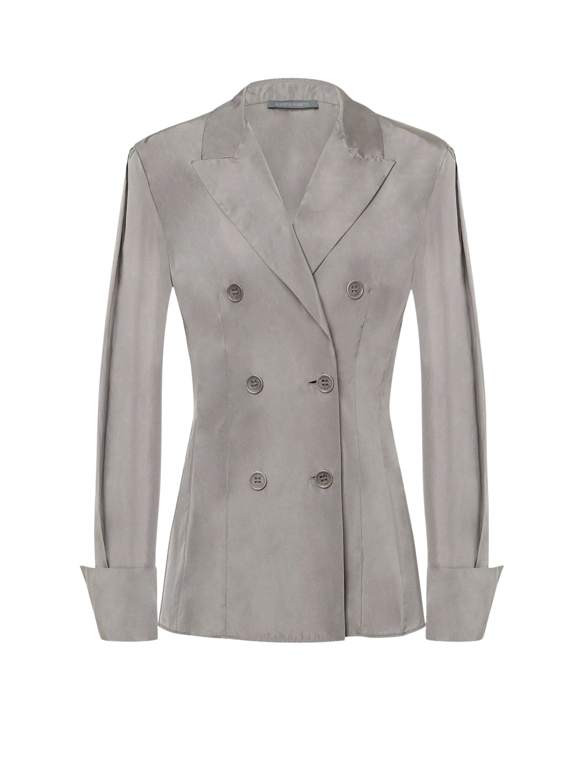 Chemise croisée en taffetas - Grey