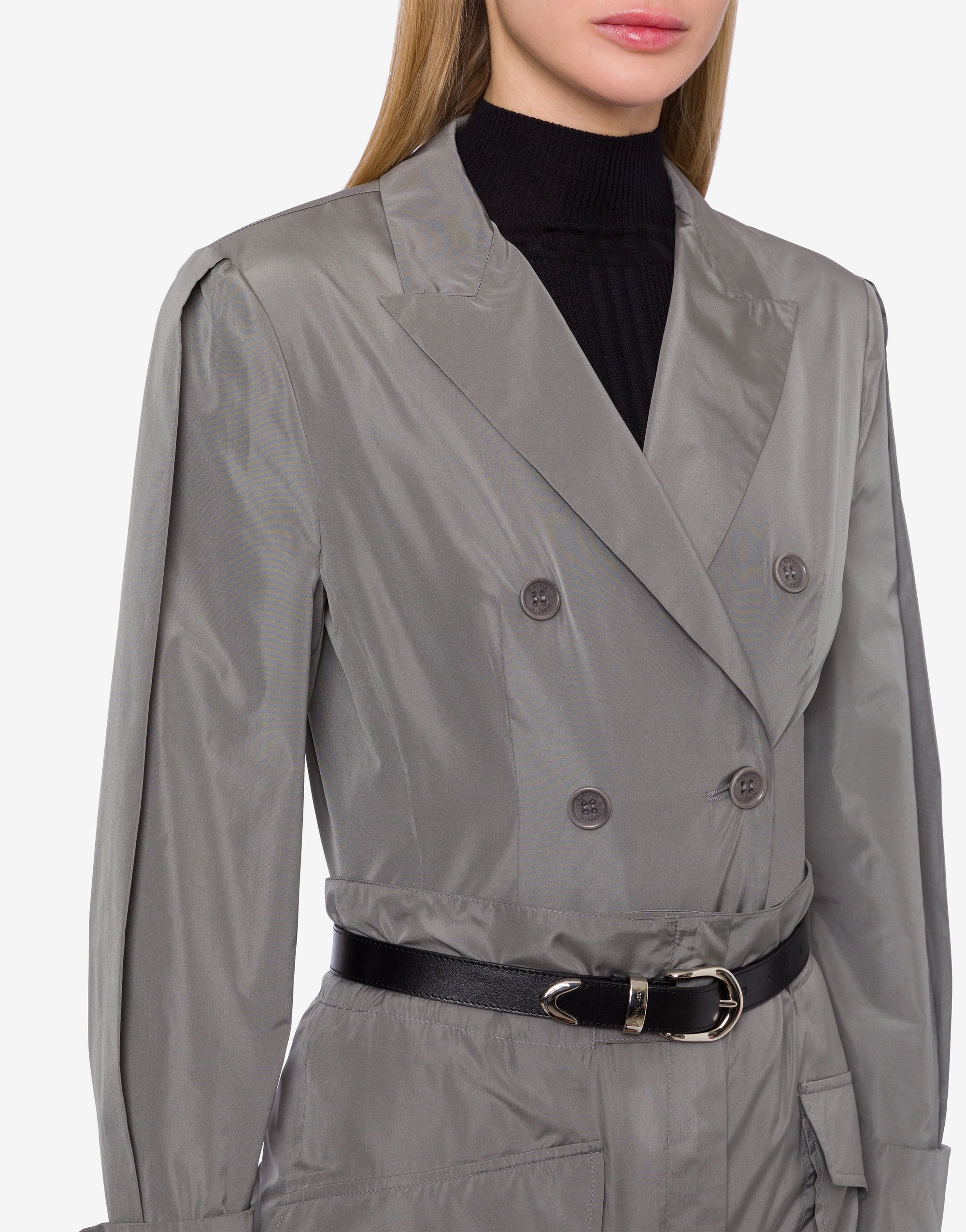 Chemise croisée en taffetas - Grey