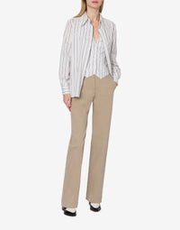 Cotton gabardine trousers - Beige