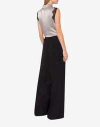 Pantalon en satin avec plis - Black
