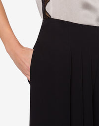 Pantalon en satin avec plis - Black