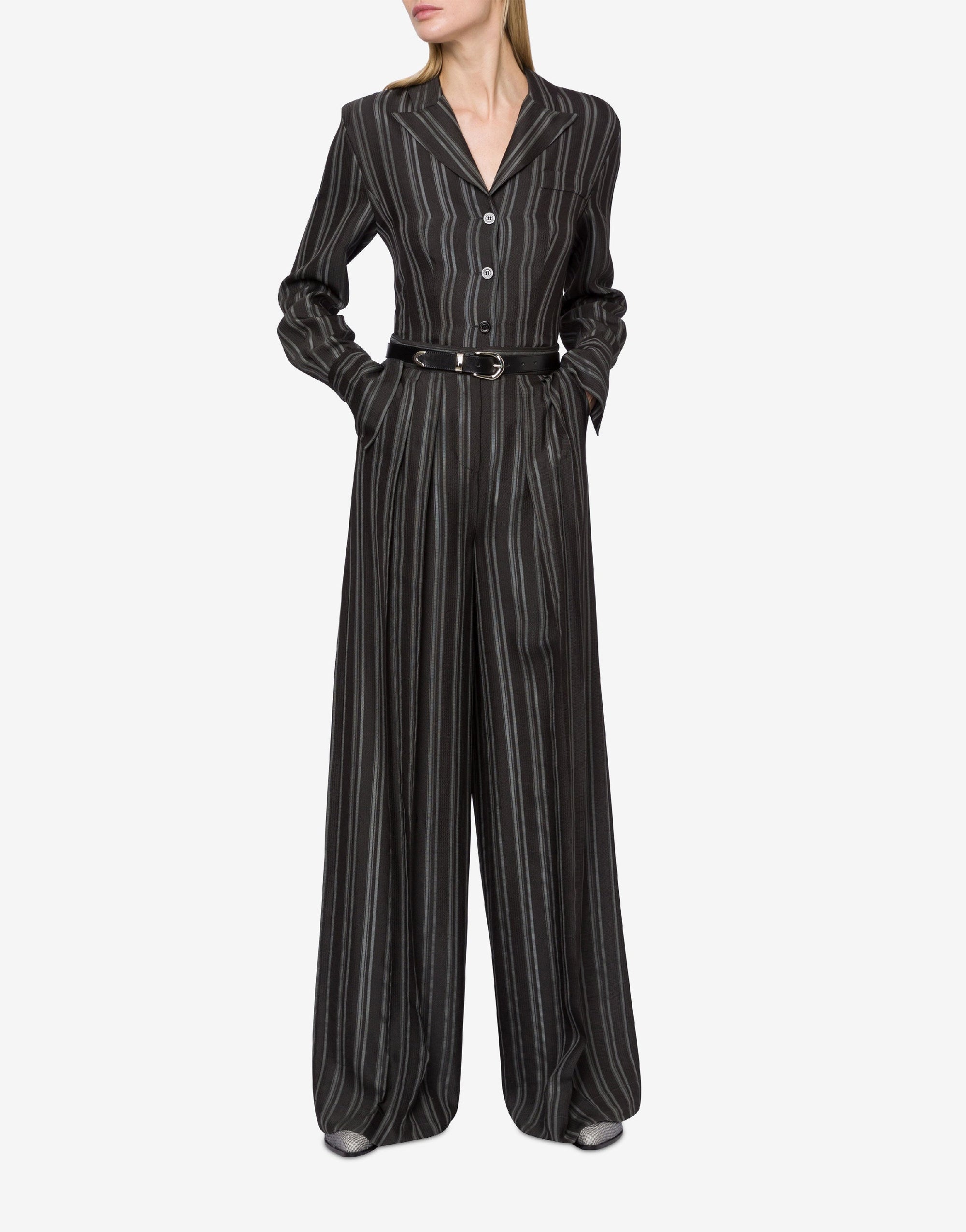 Pantalon évasé à rayures - Dark Grey
