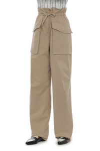Pantalon ample en tissu fluide - Beige