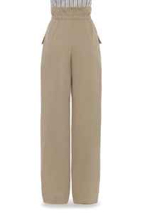 Pantalon ample en tissu fluide - Beige