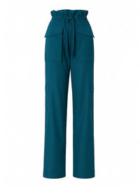 Pantalon taille haute en taffetas - Green