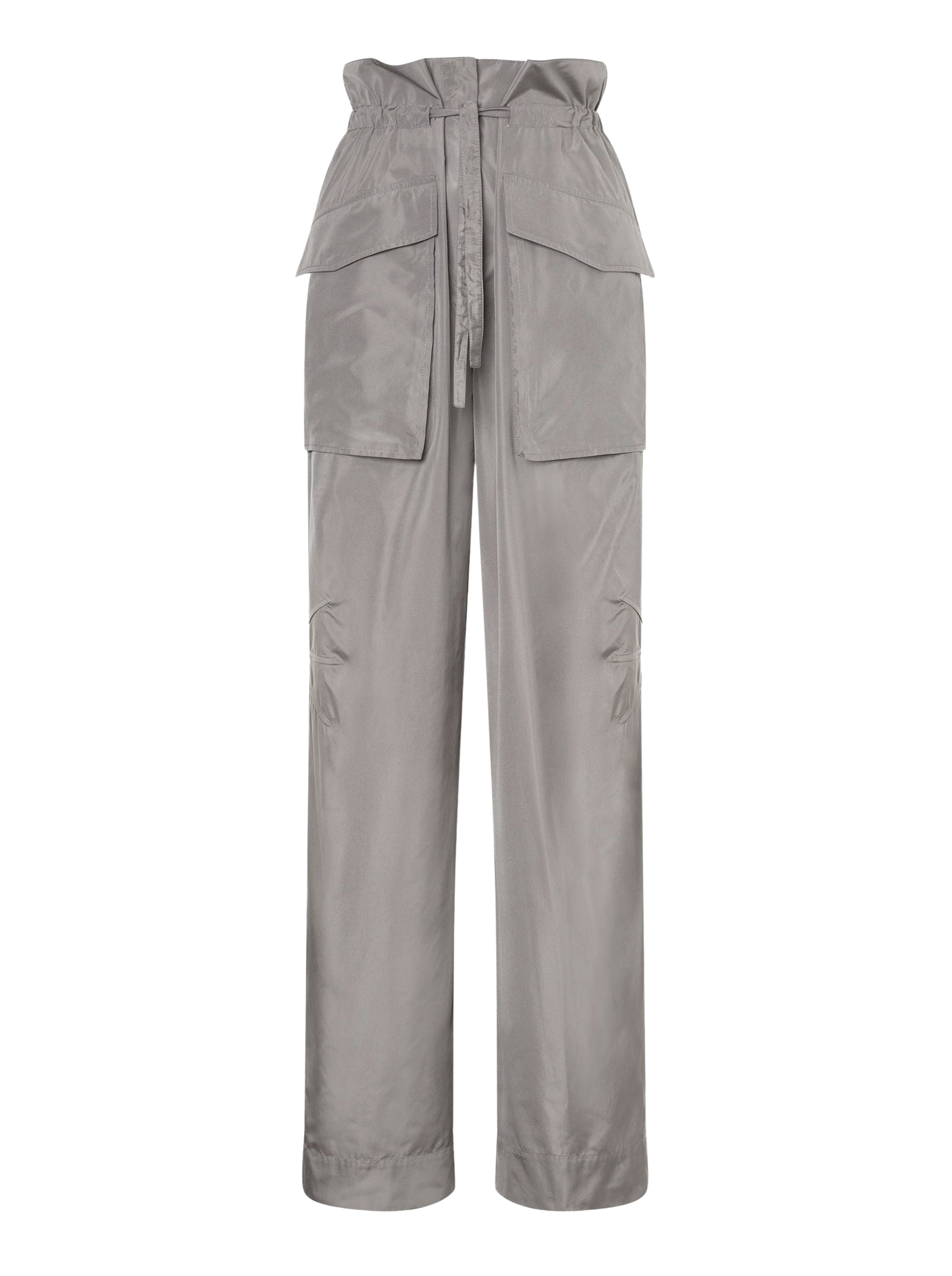 Pantalon taille haute en taffetas - Grey