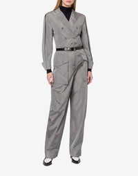 Pantalon taille haute en taffetas - Grey