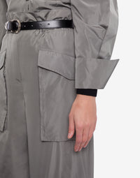 Pantalon taille haute en taffetas - Grey