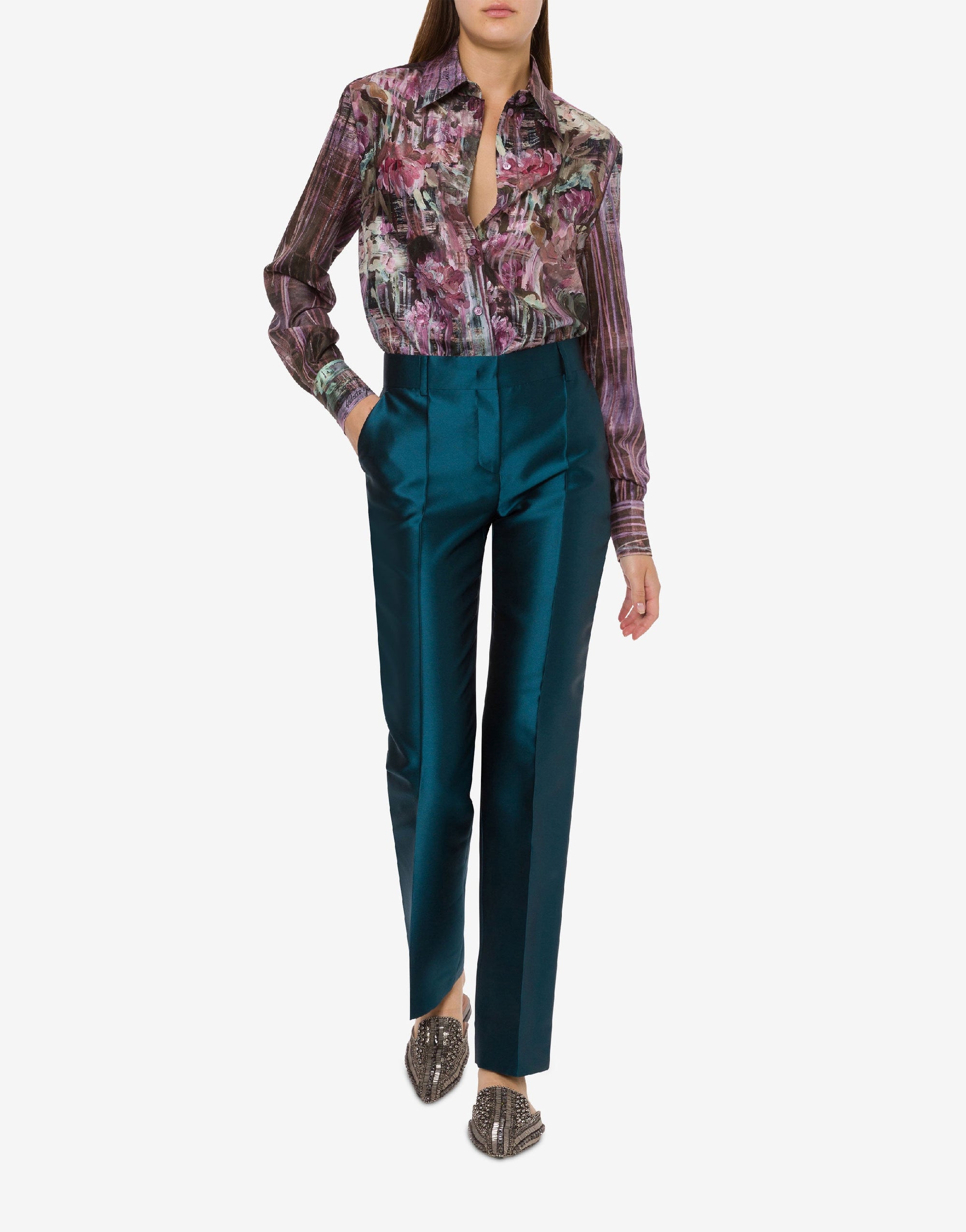 Pantalon de tailleur brillant - Blue