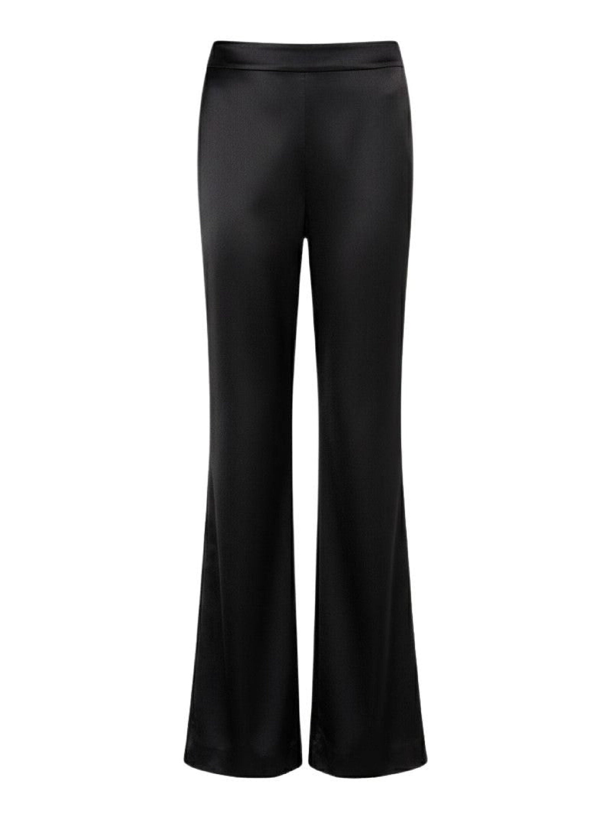 Silk blend flare trousers - Black
