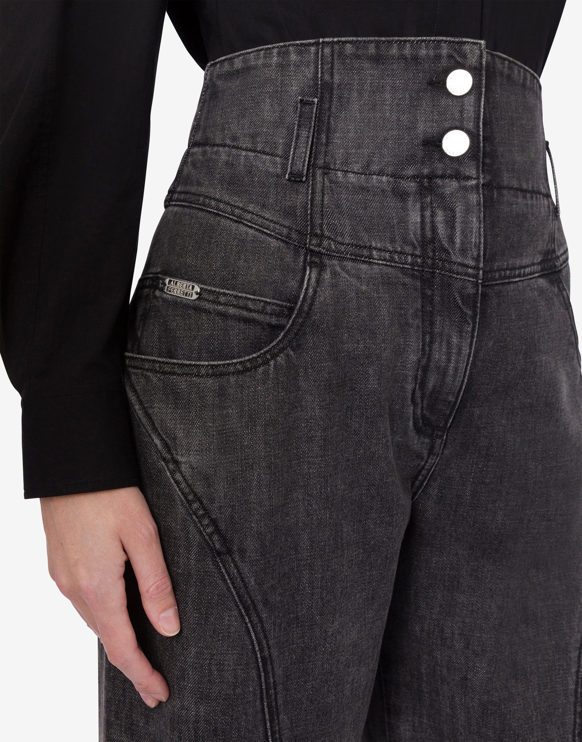 Pantalon en denim marbré - Dark Grey
