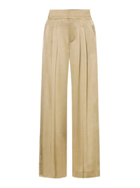 Silk blend trousers with pleats - Beige