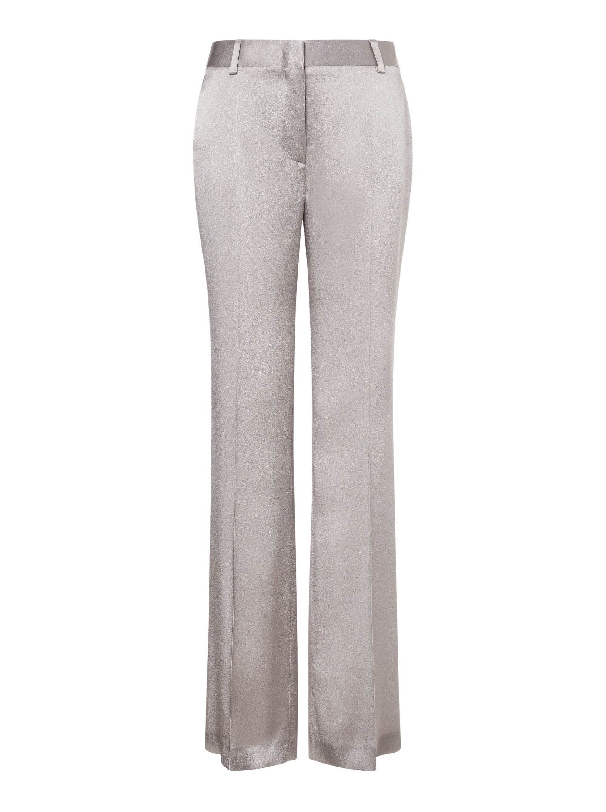 Silk blend tailored trousers - Grey Pearl