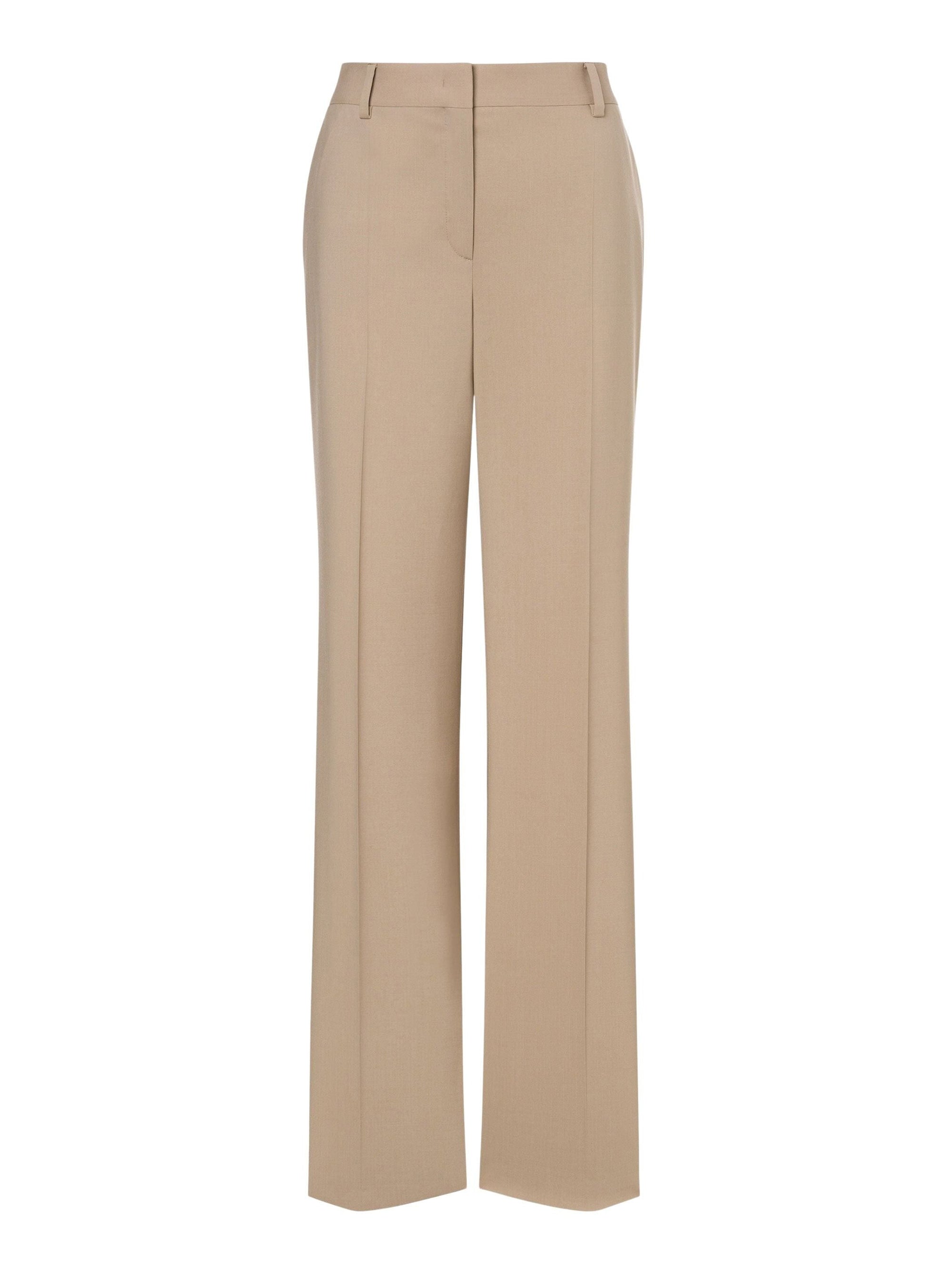 Pantalon en tissu de laine stretch - Beige