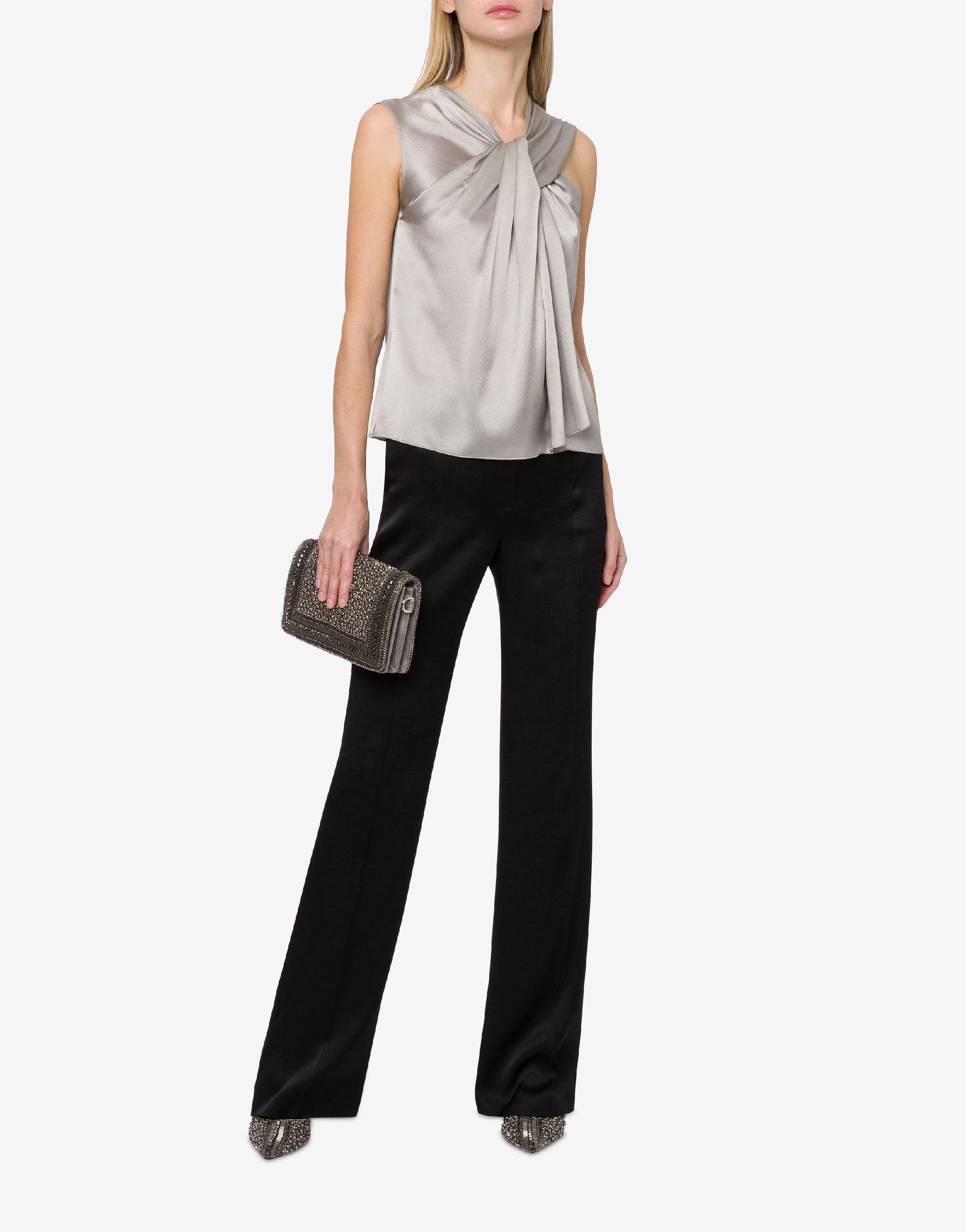 Pantalon en tissu de laine stretch - Black