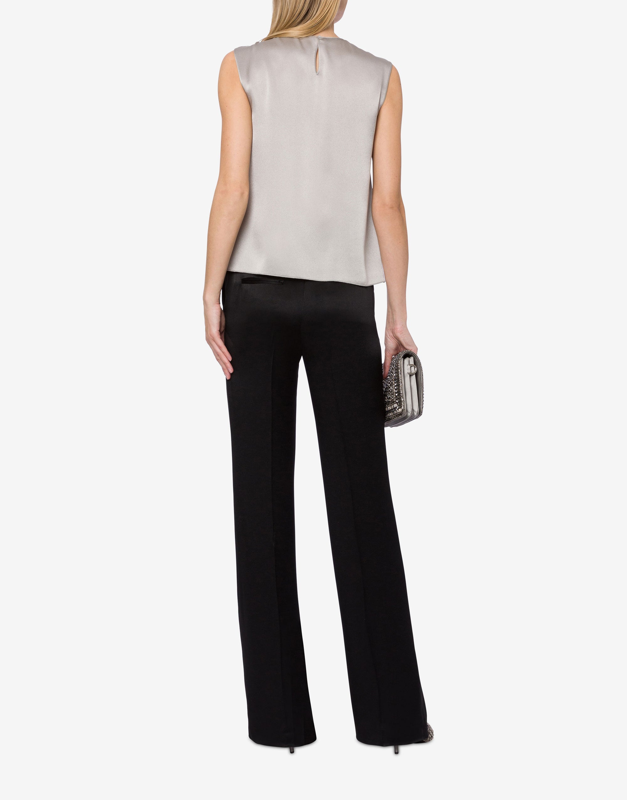 Pantalon en tissu de laine stretch - Black