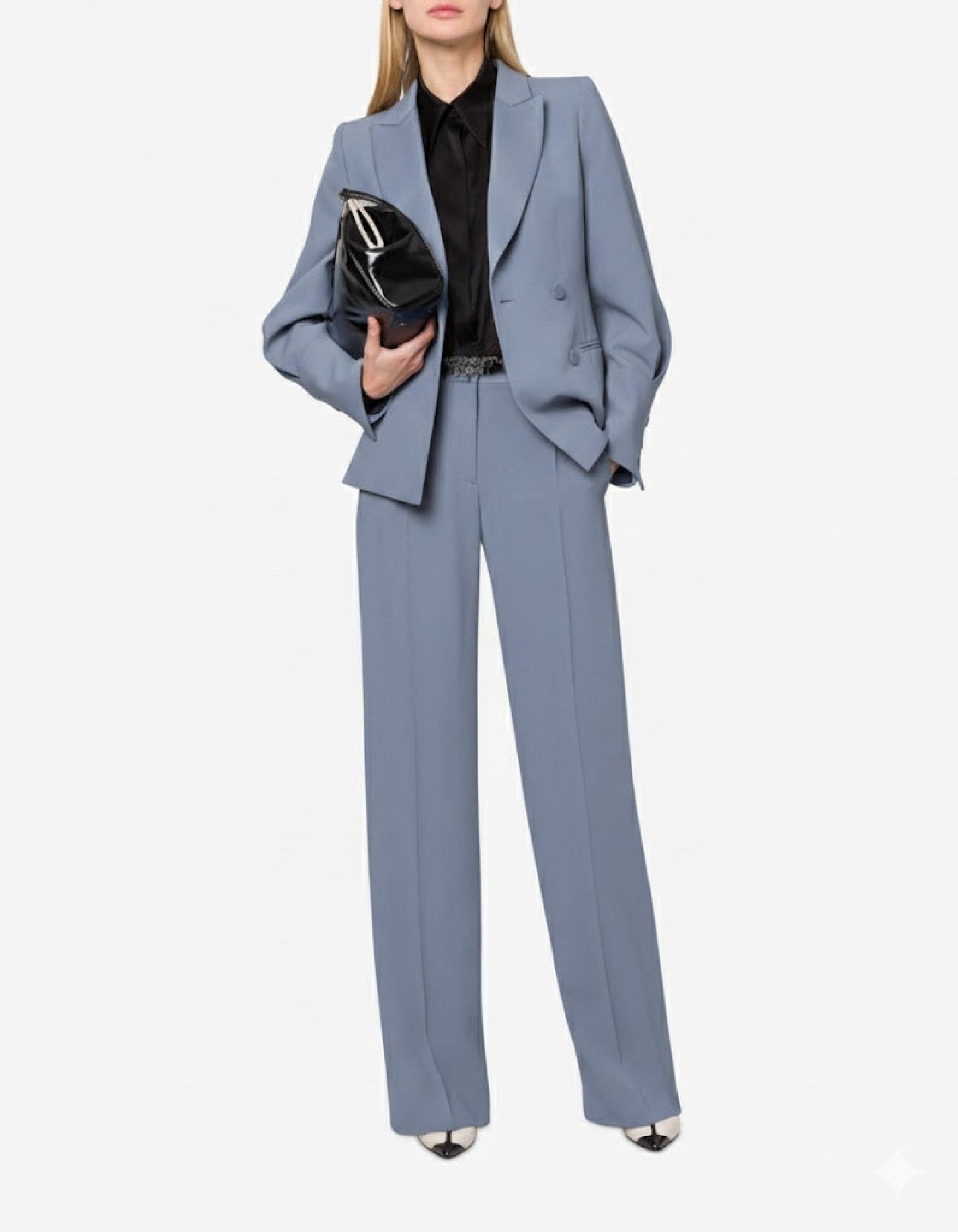 Pantalon taille basse en satin - Grey