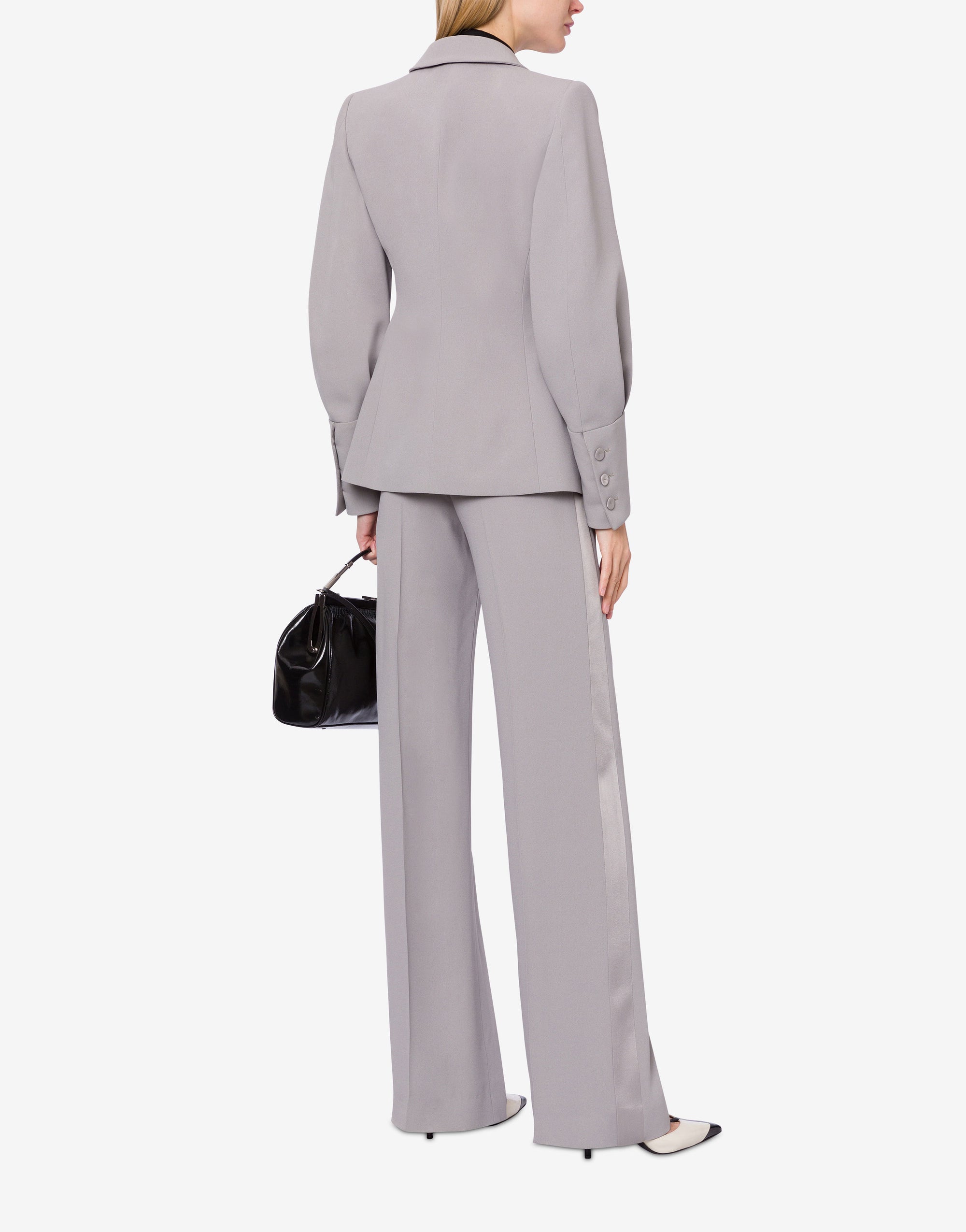 Low rise satin trousers - Grey