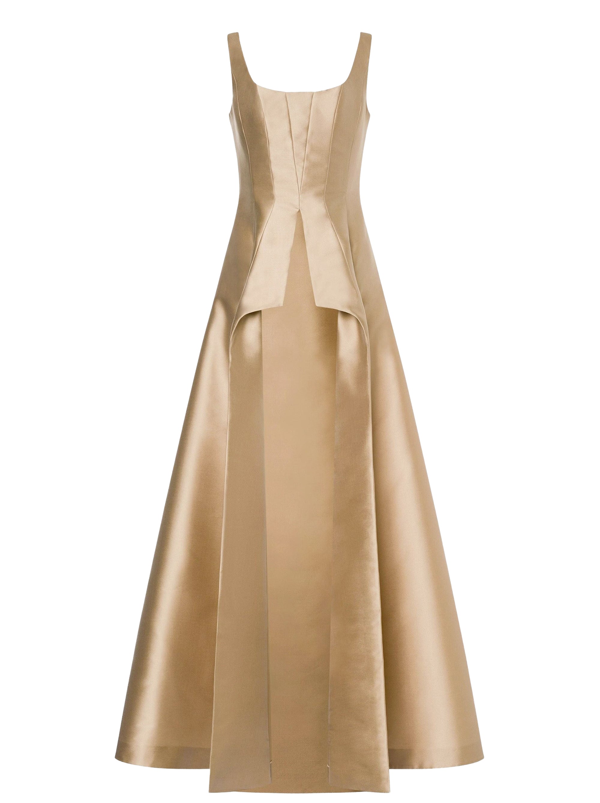 Robe longue brillante - Beige