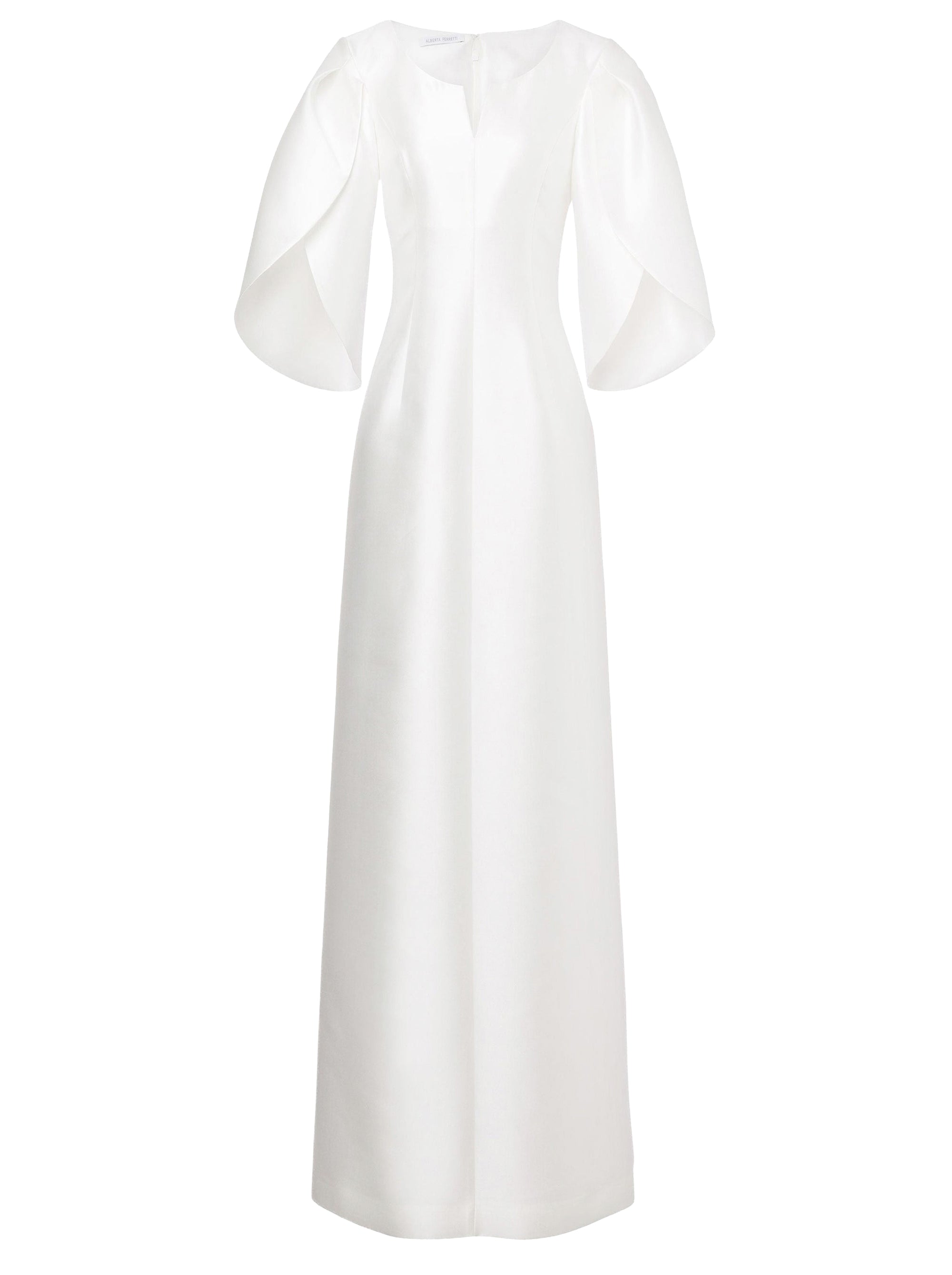 Robe longue à manches tulipe - White