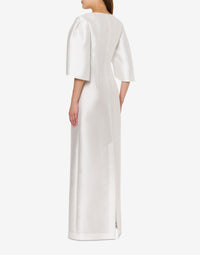 Robe longue à manches tulipe - White