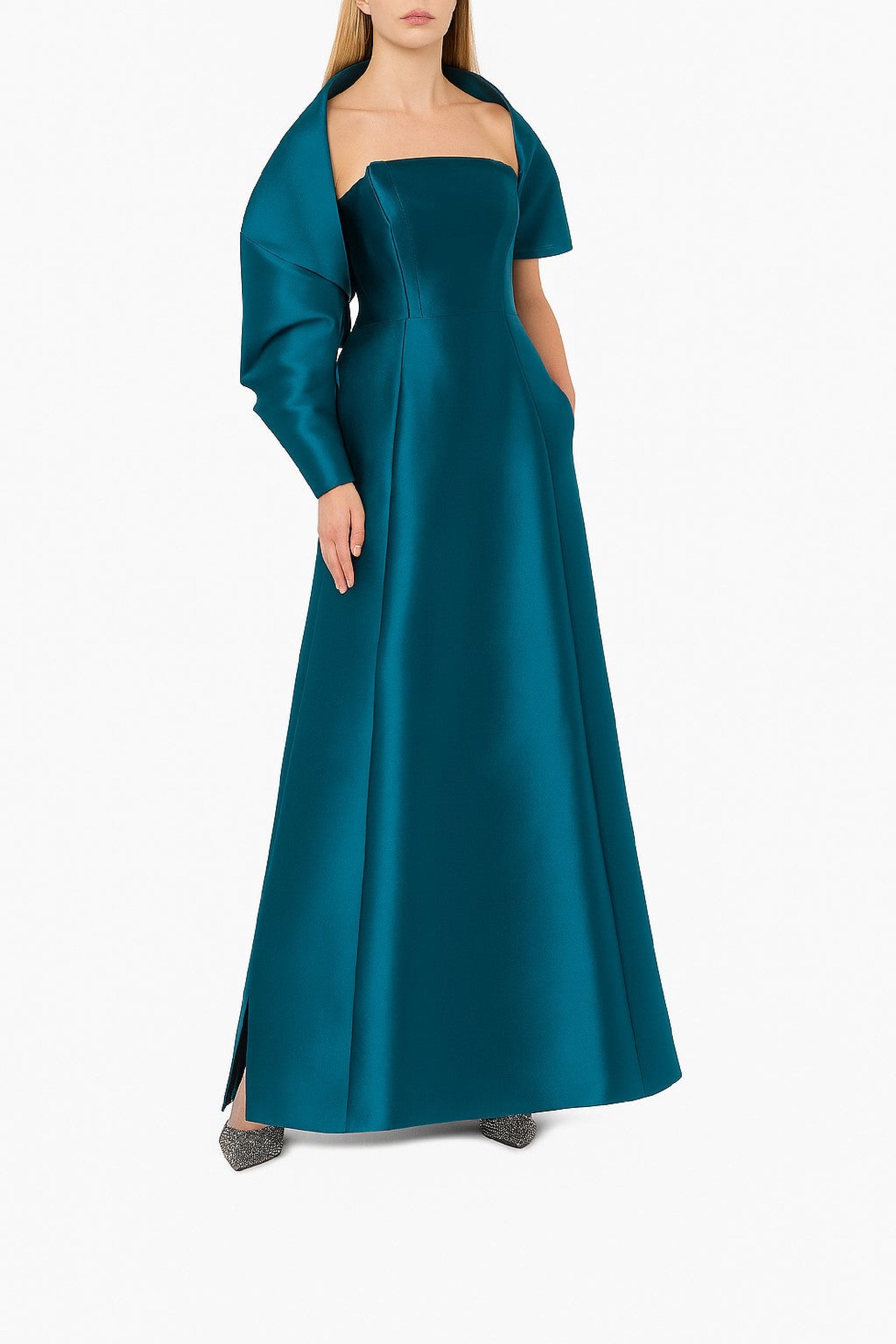 Strapless maxi dress - Blue