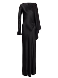 Silk blend maxi dress - Black