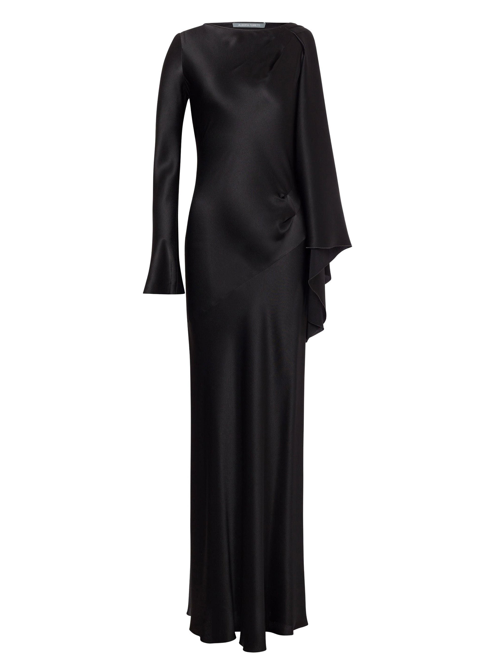 Silk blend maxi dress - Black