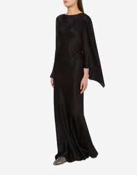 Silk blend maxi dress - Black