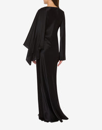 Silk blend maxi dress - Black