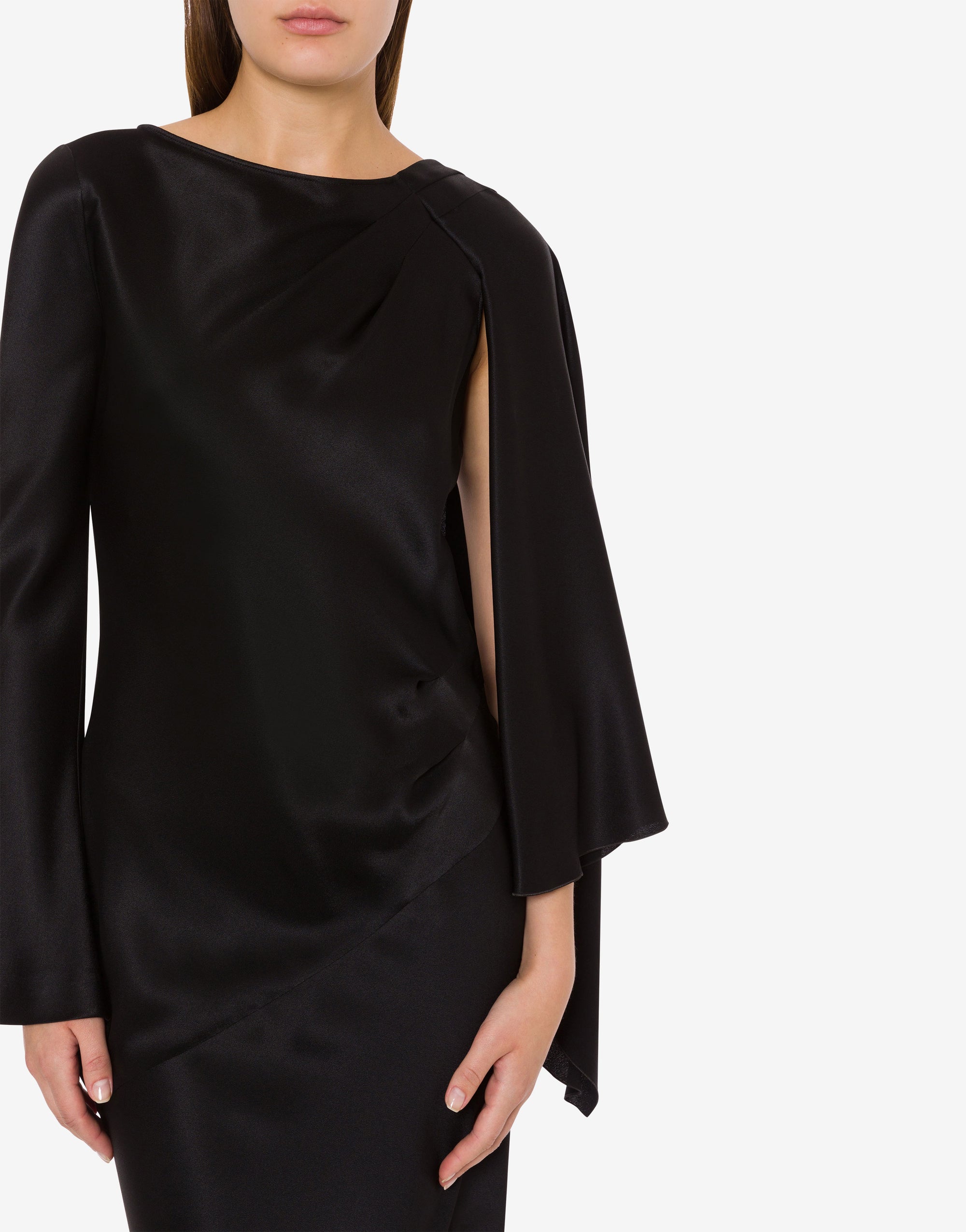 Silk blend maxi dress - Black